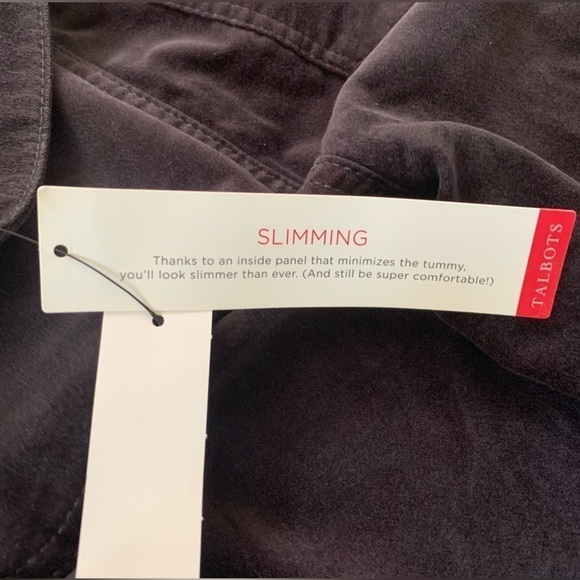 TALBOTS Flawless Five Pocket Petites Black Velvet Velour Jeggings Woman’s 8P - Picture 5 of 6